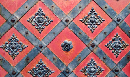Cast seamless patterns made of Damascus steel, with symmetrical floral ornaments, geometric shapes....