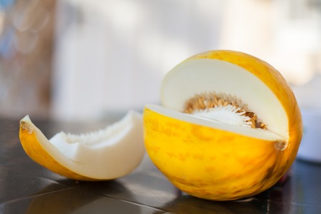 yellow melon on the table berry summer dessert diet food sweet