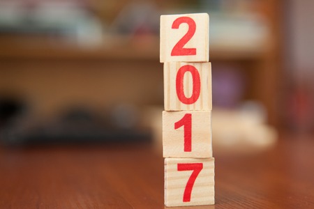 Numbers, 2017, new year, wooden, woodの写真素材