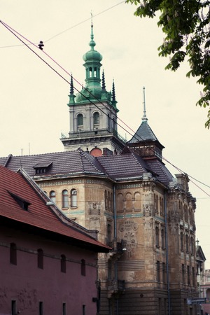 Ukraine, Lviv: Ancient architecture of Lviv , western Ukraine , old city , architectural monument , old buildingsの写真素材