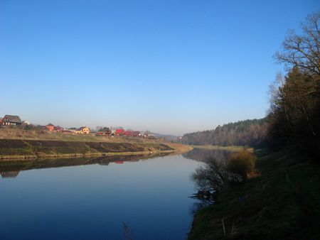 Morning on the Moscow riverの写真素材