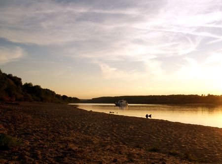 At sunset. Oca river.の写真素材