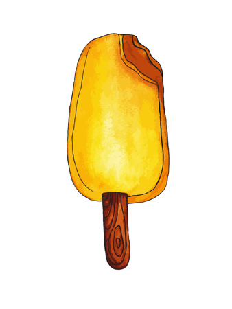 Watercolor hand drawn colorful ice cream.のイラスト素材