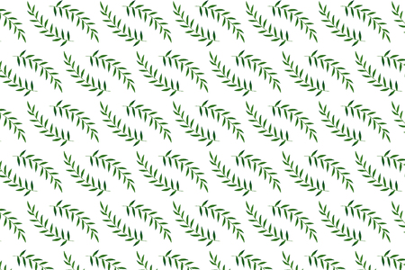 Seamless hand drawn pattern with watercolor leavesのイラスト素材