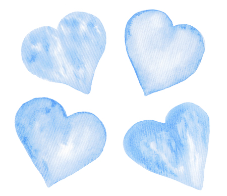 Watercolor valentine illustrations isolated on white. Wreath,pigeons,envelopes,bottle,hearts for romantic,wedding,valentines day designの写真素材