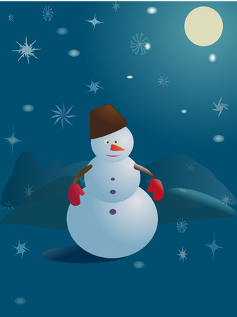 cheerful snowmanのイラスト素材