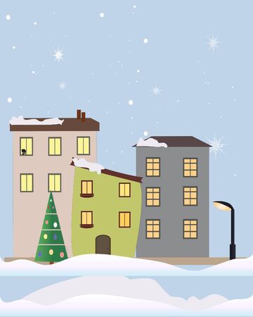 winter cityのイラスト素材