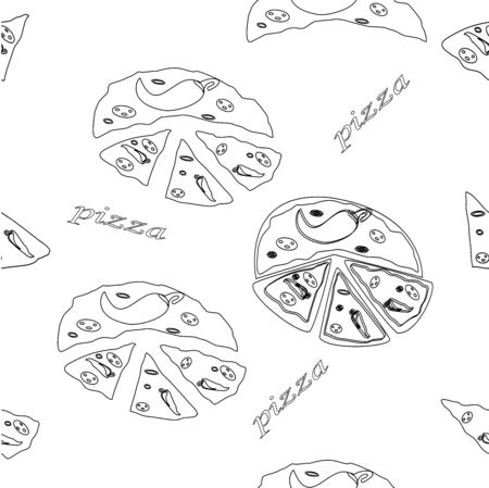 pizza patternのイラスト素材