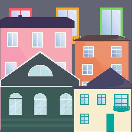 Colored housesのイラスト素材