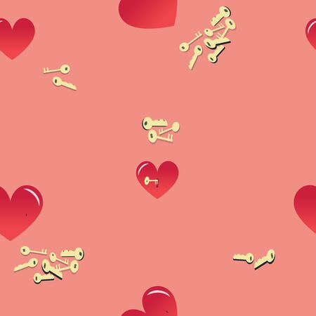 background with heart and keyのイラスト素材