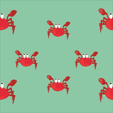 Crabs pattern on a turquoise backgroundのイラスト素材