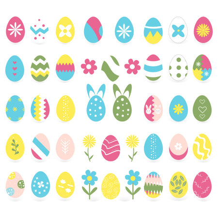 Easter eggs with patternsのイラスト素材
