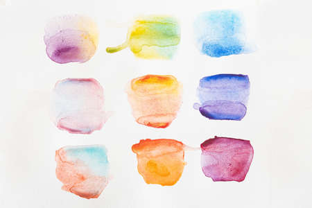 Watercolor rainbow gradient palette for icons. Abstract wallpaper. Colorful background