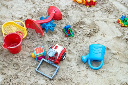 Toys on the playground for children. Family backgroundの写真素材