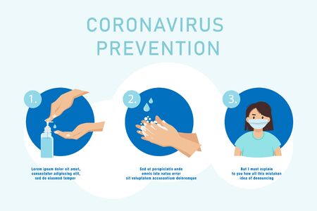 MERS-Cov - middle East respiratory syndrome coronavirus , Novel coronavirus 2019-nCoV , Infected man sneezing into a handkerchief with banner in hand. Concept - Lets stop coronavirusのイラスト素材