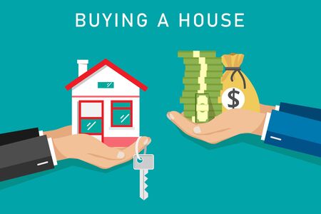 Businessman buy House , vector illustration.のイラスト素材