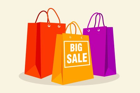 Best shopping tour design template with paper bags.のイラスト素材