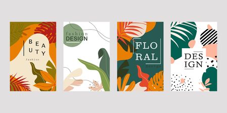 Covers with flat geometric pattern. Cool colorful backgrounds. Applicable for Banners, Placards, Posters, Flyers. Eps10 vector template.のイラスト素材