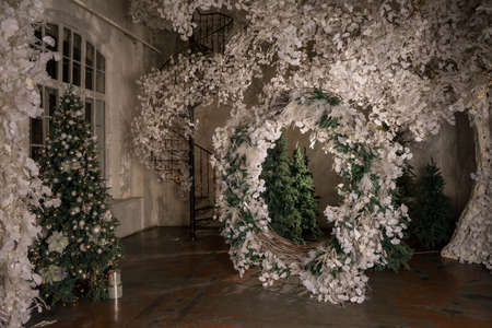 Christmas decorations for the Christmas tree, New Years swingの写真素材