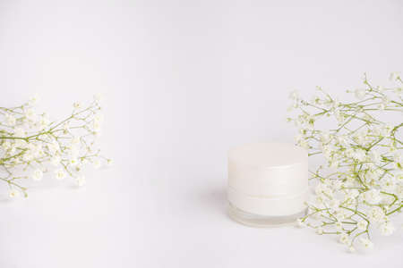 Face cream moisturizer in a jar, luxury skincare cosmetics and organic anti-aging product for health and beauty brandの写真素材