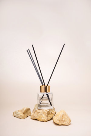 Aromatherapy reed diffuser air freshener with space for text belowの写真素材