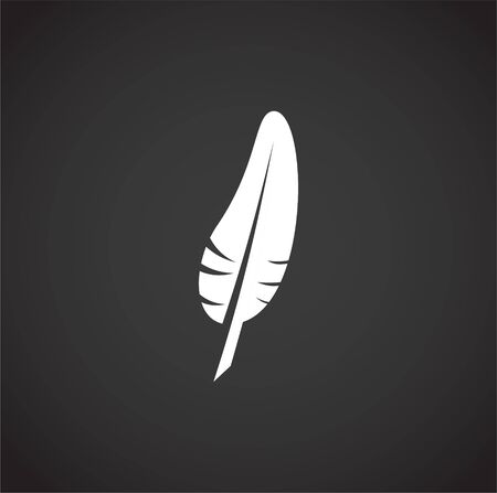 Feather icon on background for graphic and web design. Creative illustration concept symbol for web or mobile app.のイラスト素材