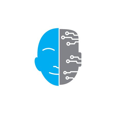 Pixel grey blue on white backgroundのイラスト素材