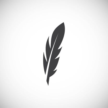 Feather icon on background for graphic and web design. Creative illustration concept symbol for web or mobile app.のイラスト素材