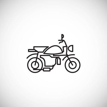 Motorcycle icon outline on background for graphic and web design. Creative illustration concept symbol for web or mobile app.のイラスト素材