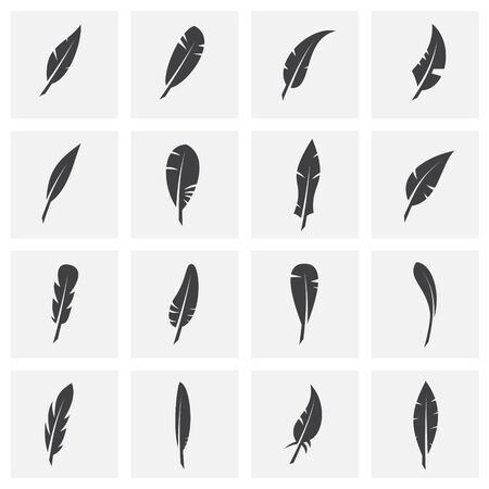 Feather icons set on background for graphic and web design. Creative illustration concept symbol for web or mobile app.のイラスト素材