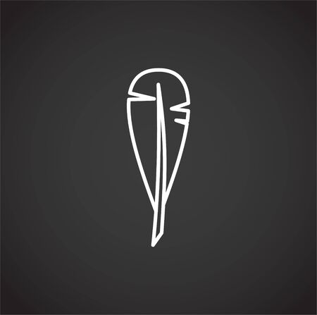 Feather icon outline on background for graphic and web design. Creative illustration concept symbol for web or mobile app.のイラスト素材
