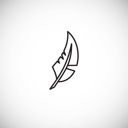 Feather icon outline on background for graphic and web design. Creative illustration concept symbol for web or mobile app.のイラスト素材