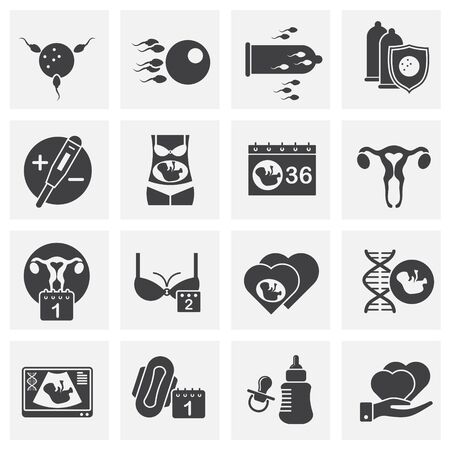 Reproduction related icons set on background for graphic and web design. Creative illustration concept symbol for web or mobile appのイラスト素材