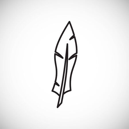 Feather icon outline on background for graphic and web design. Creative illustration concept symbol for web or mobile app.のイラスト素材