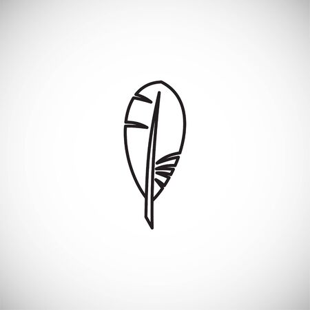 Feather icon outline on background for graphic and web design. Creative illustration concept symbol for web or mobile app.のイラスト素材