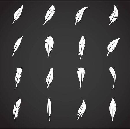 Feather icons set on background for graphic and web design. Creative illustration concept symbol for web or mobile app.のイラスト素材
