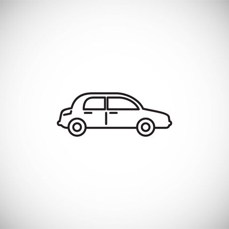 Car icon outline on background for graphic and web design. Creative illustration concept symbol for web or mobile app.のイラスト素材