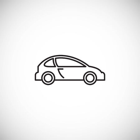 Car icon outline on background for graphic and web design. Creative illustration concept symbol for web or mobile app.のイラスト素材