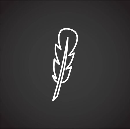 Feather icon outline on background for graphic and web design. Creative illustration concept symbol for web or mobile app.のイラスト素材