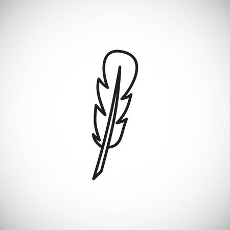 Feather icon outline on background for graphic and web design. Creative illustration concept symbol for web or mobile app.のイラスト素材