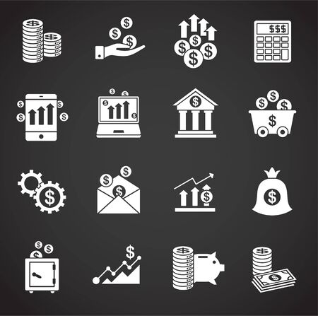 Investment related icons set on background for graphic and web design. Creative illustration concept symbol for web or mobile app.のイラスト素材