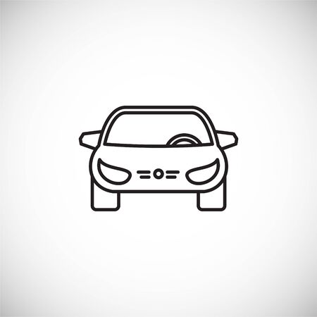 Car icon outline on background for graphic and web design. Creative illustration concept symbol for web or mobile app.のイラスト素材