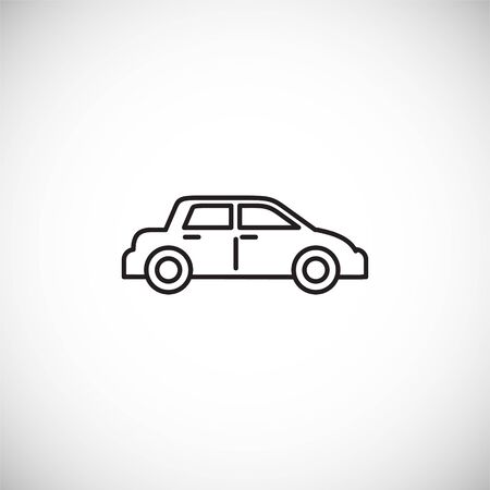 Car icon outline on background for graphic and web design. Creative illustration concept symbol for web or mobile app.のイラスト素材