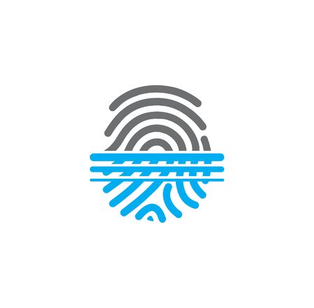 Finger Print security related icon on background for graphic and web design. Creative illustration concept symbol for web or mobile app.のイラスト素材