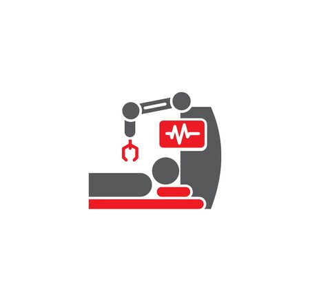 Robotic surgery related icon on background for graphic and web design. Creative illustration concept symbol for web or mobile appのイラスト素材