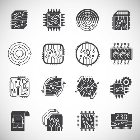 Curcuit related icons set on background for graphic and web design. Creative illustration concept symbol for web or mobile appのイラスト素材