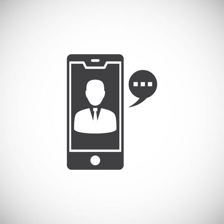 Businessman and computer related icon on background for graphic and web design. Creative illustration concept symbol for web or mobile appのイラスト素材