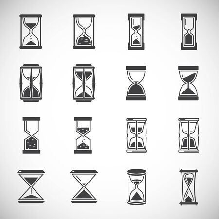 Sand watch related icons set on background for graphic and web design. Creative illustration concept symbol for web or mobile appのイラスト素材