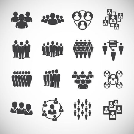 Business people related icons set on background for graphic and web design. Creative illustration concept symbol for web or mobile appのイラスト素材