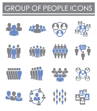 Business people related icons set on background for graphic and web design. Creative illustration concept symbol for web or mobile appのイラスト素材